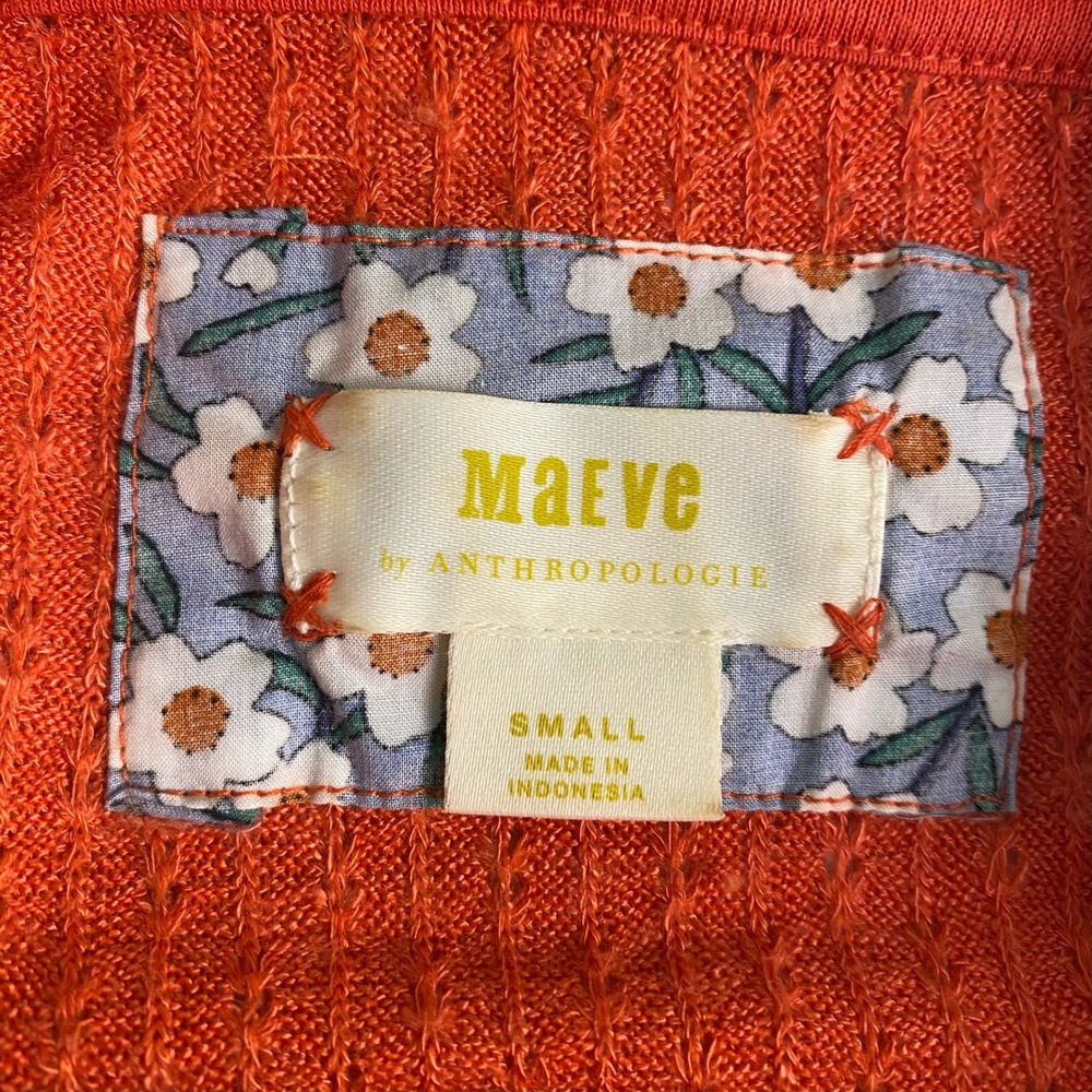 Maeve Anthropologie Women's Size Small Sweater Textured Turtleneck Orange - Picture 3 of 9